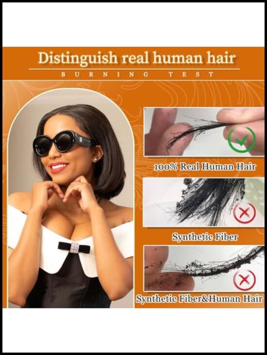 180% Density Human Hair Bob Wig Glueless Pre Plucked Pre Cut Lace Front main image 5